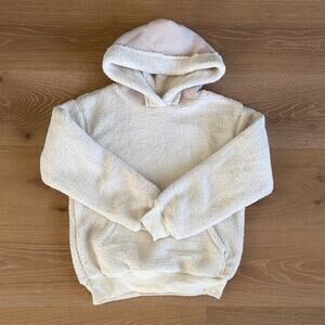 Talentless Sherpa Hoodie Size M White Beige